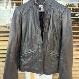 Calvin Klein Women's Charcoal Leather Jacket